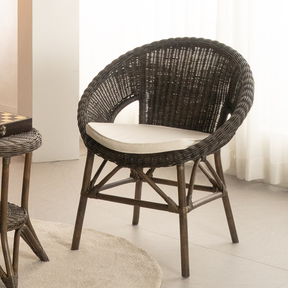 (익일배송) 이본1인체어(브라운/화이트/내추럴)