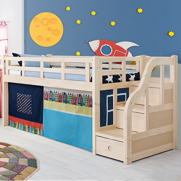 (5%추가할인/익일배송) 미키키낮이벙커침대프레임(매트리스업그레이드)