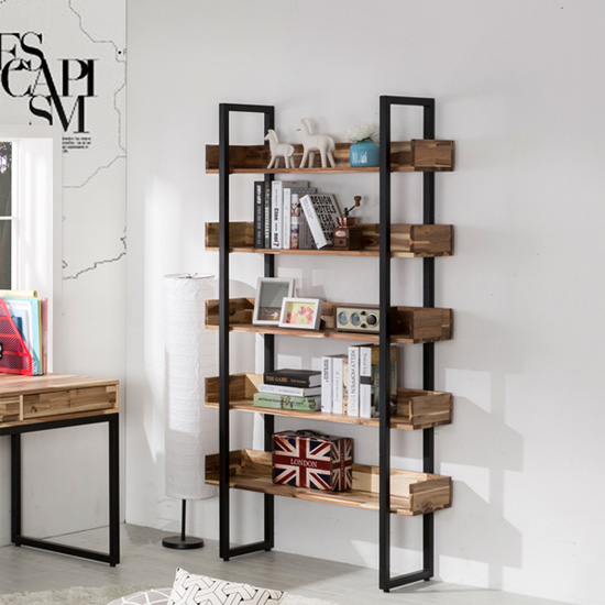 제이스아카시아원목철제책장