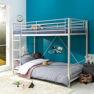 (5%추가할인/익일배송) 튜브철제분리형벙커이층침대프레임(원목발판증정/매트리스업그레이드)