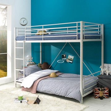 (5%추가할인/익일배송) 튜브철제분리형벙커이층침대프레임(원목발판증정/매트리스업그레이드)