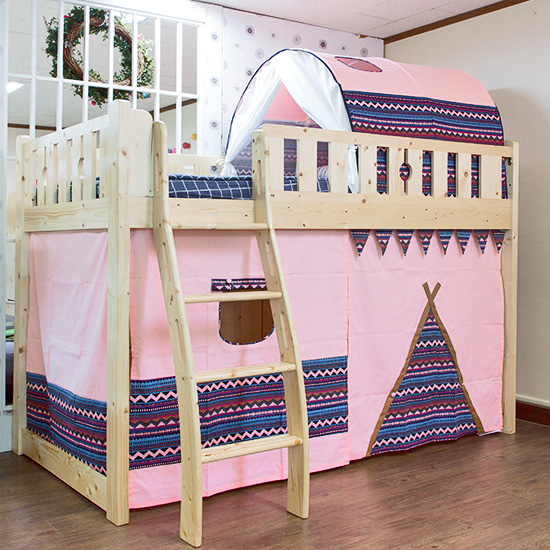 핑크인디언침대커튼