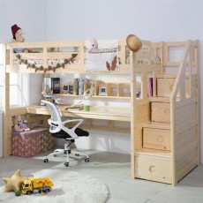 (익일배송) 미키키높이벙커침대프레임+책상형(매트리스업그레이드)