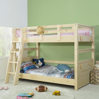 (5%추가할인/익일배송) 하이디원목이층침대프레임사다리형(전용깔판증정/매트리스업그레이드)