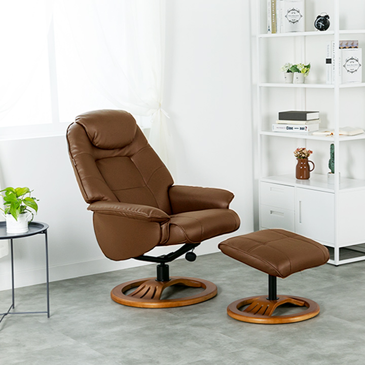 (익일배송) 리볼브회전리클라이너1인용의자(풋스툴포함)