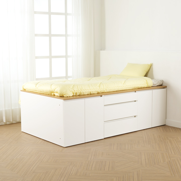 (착불) 데니스수납평상형침대프레임(슈퍼싱글/퀸)