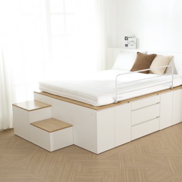 (착불) 데니스수납평상형Q침대프레임(DNQSET5)