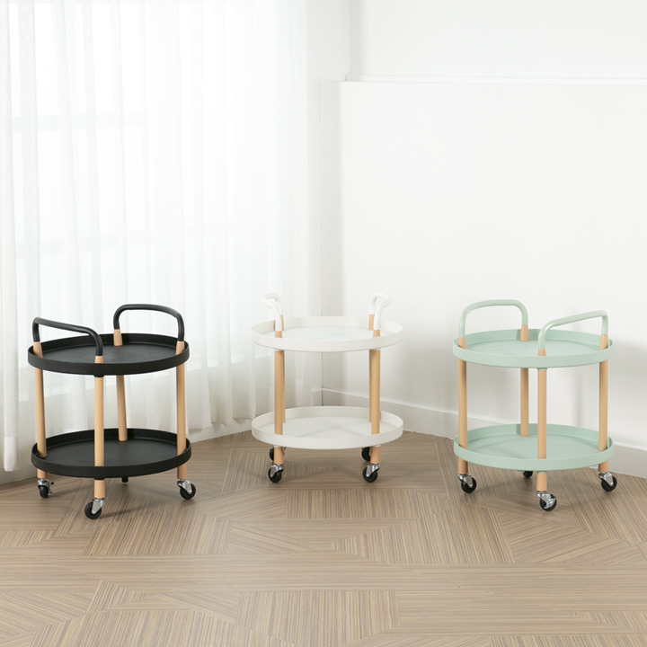 (택배배송) 에보니아 이동식 접이식 외전 트롤리 카트 북카트 수납선반 틈새 기저귀 정리함 2단 3단(버기/카더/브리든/반스)