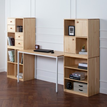 소나무원목모듈책상세트 (책상, 서랍장, 수납장)