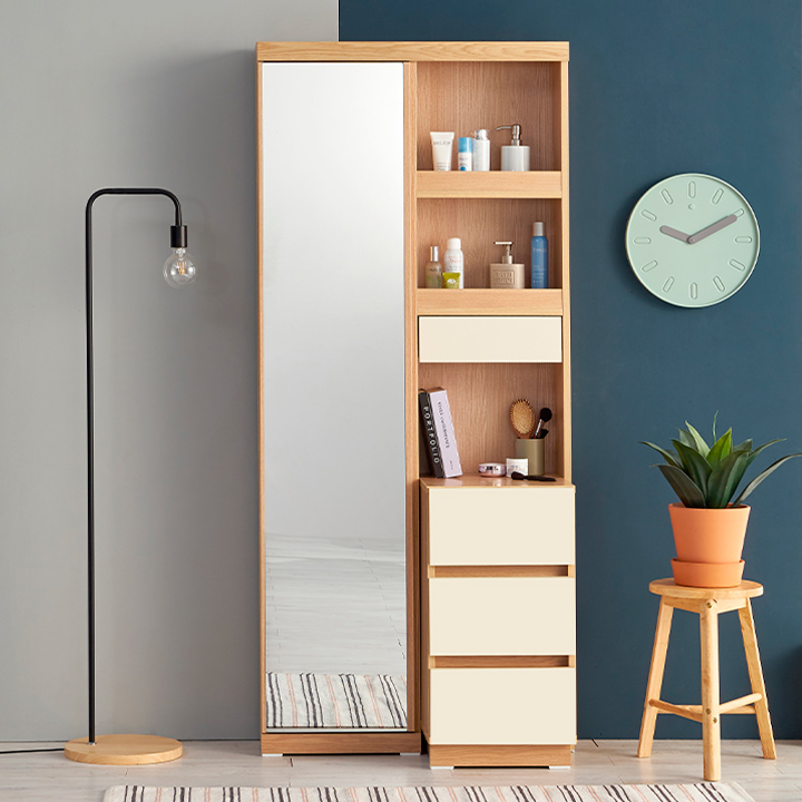 (착불) 파우더수납전신거울화장대