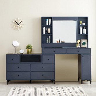 (착불) 아이비와이드수납화장대세트(조명거울)