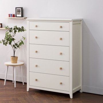 하리쉬3자5단원목서랍장(화이트)