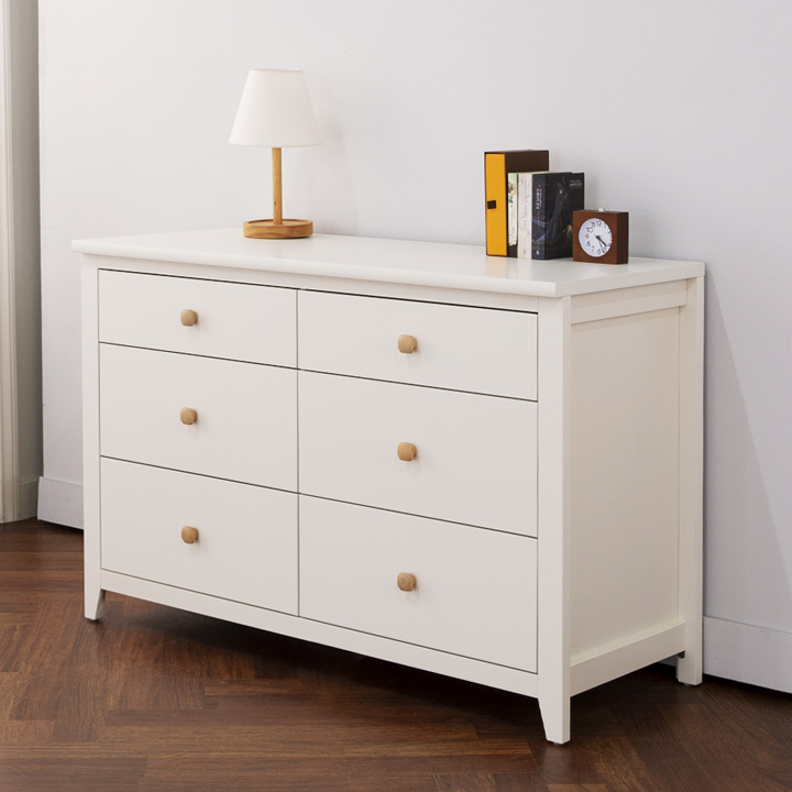 하리쉬와이드원목서랍장(1200)(화이트)