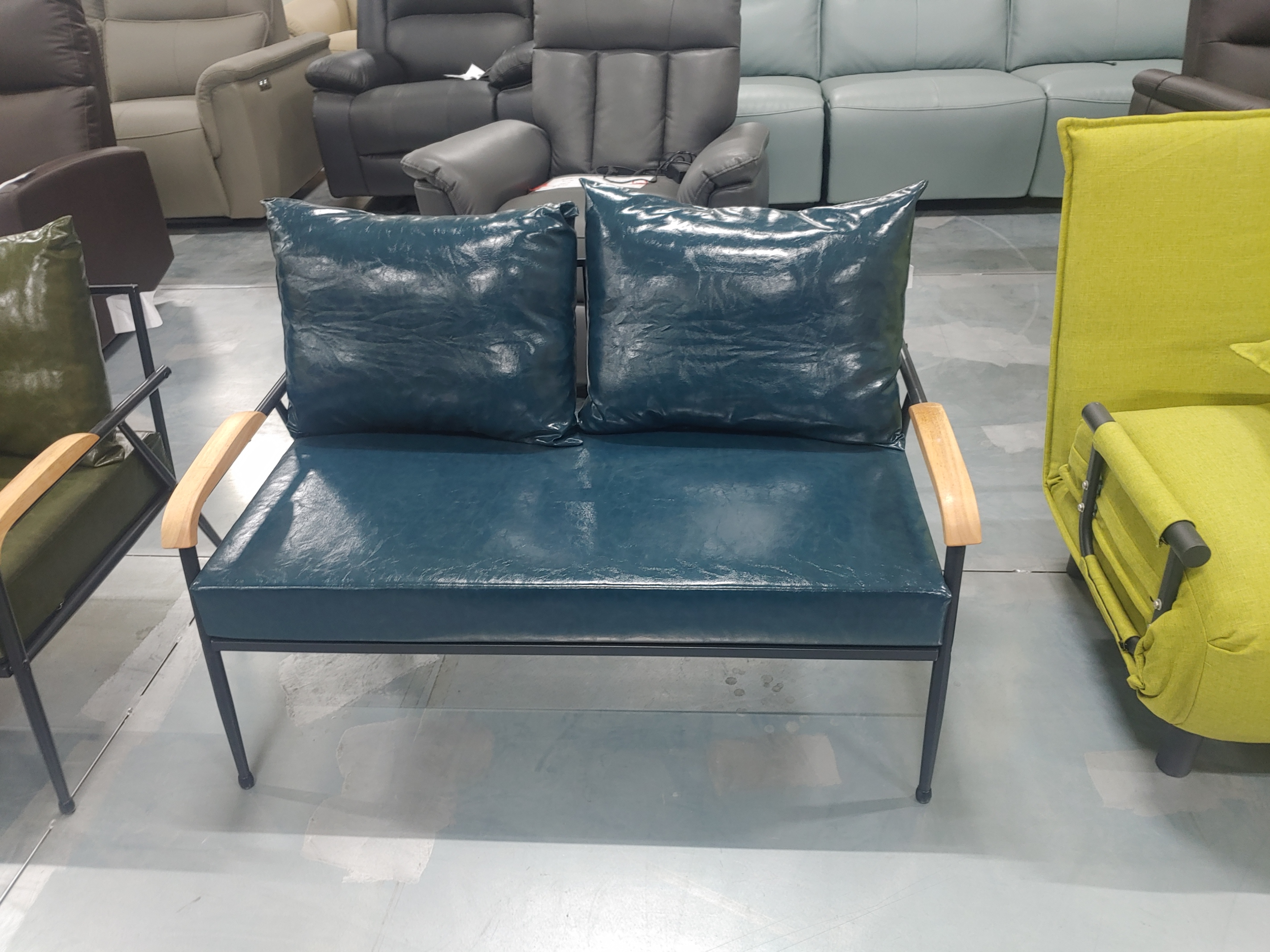 [샘플상품_A등급] 210430-11(IC-6) 철제2인소파_인조_블루