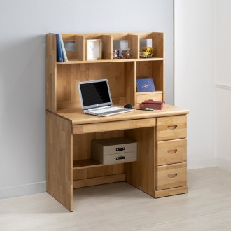 엘다원목편수책상3단서랍(책꽂이포함)