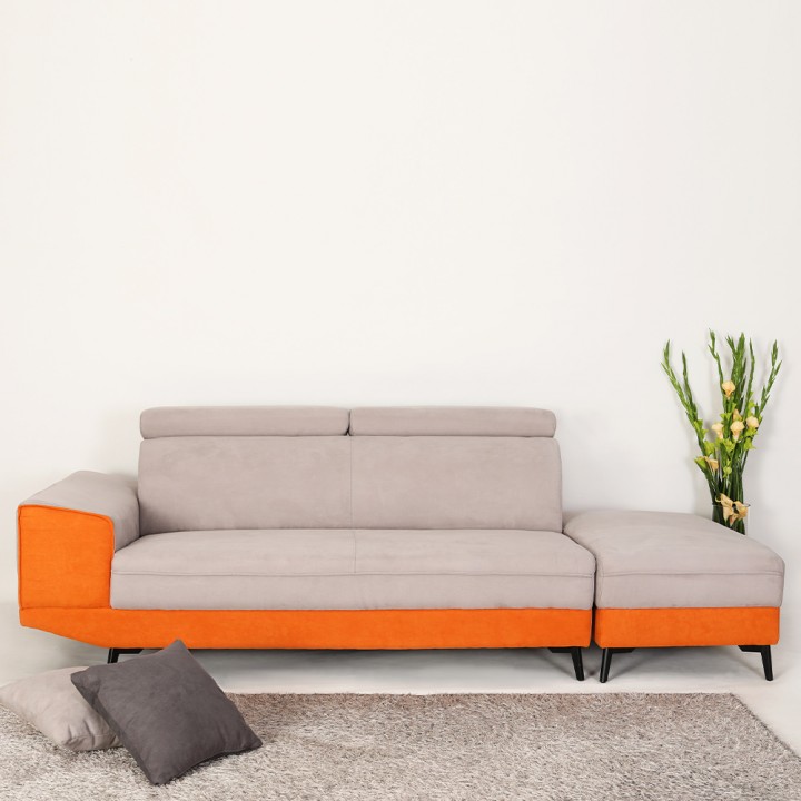 (착불) 마크아쿠아스웨이드4인용소파(스툴포함)