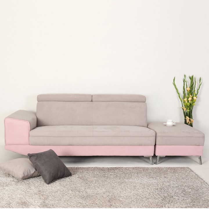 (착불) 마크아쿠아스웨이드4인용소파(스툴포함)