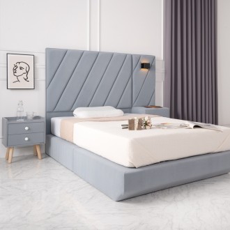 (착불) 마테오높은헤드고급아몬드원단침대Q