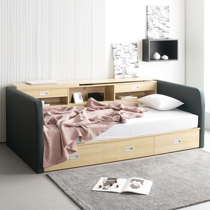 (착불)레아.2접이식테이블멀티수납형침대(S)