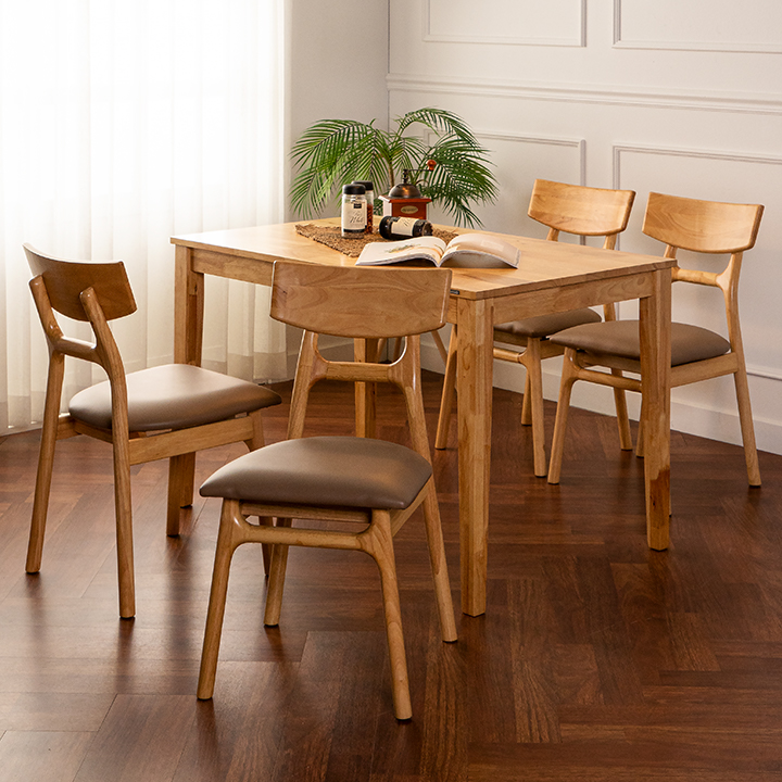 시온고무나무원목4인용식탁테이블