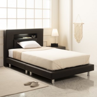 (착불) 루카LED헤드인조가죽침대(SS/Q)