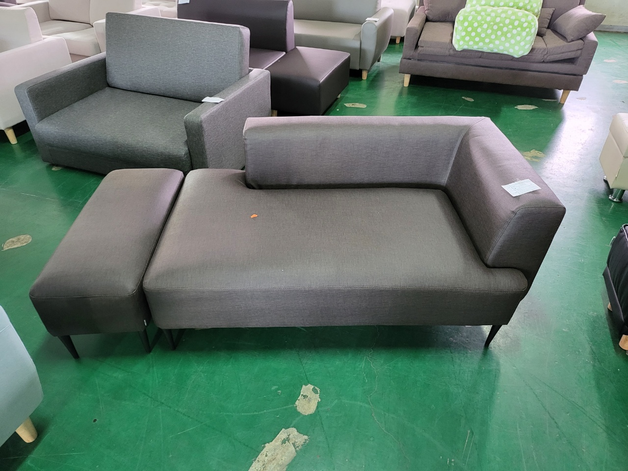 [B등급] 210909-20 119 퍼즐 좌형_패브릭룩방수가죽_초코_스툴(소)