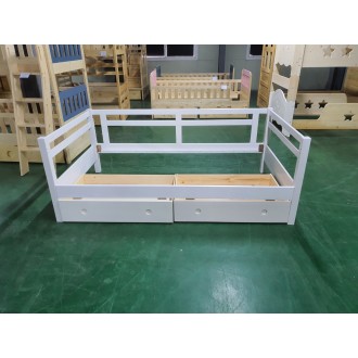 [B등급] 211007-6 파인원목데이베드침대_슈퍼싱글_하부서랍포함_화이트