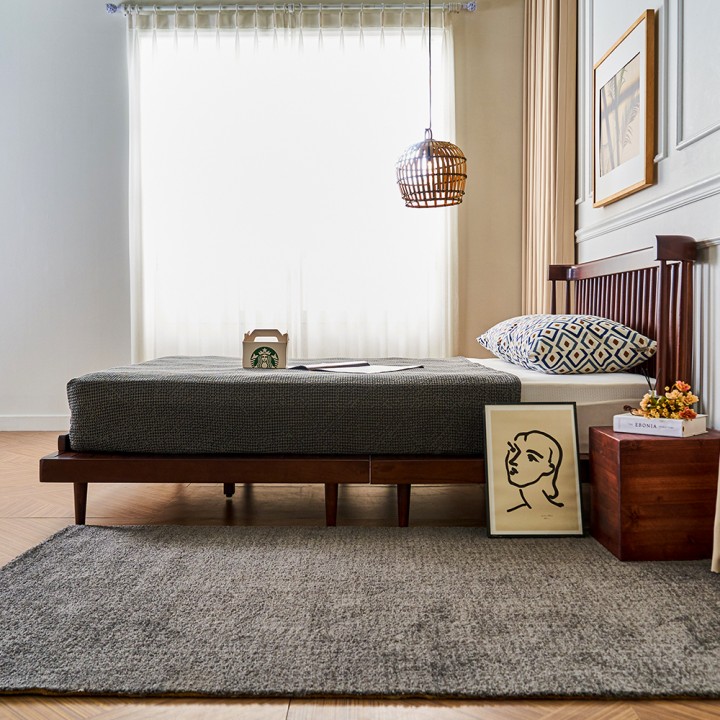 (착불) 미네르바장미목평상형원목침대(퀸/킹)