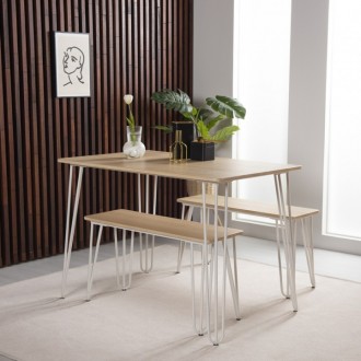 (신상품특가) 제니퍼직사각테이블세트(테이블1개+벤치2개)