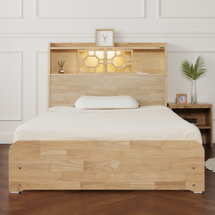 (착불) 셀틱LED수납원목침대(2서랍)(슈퍼싱글)