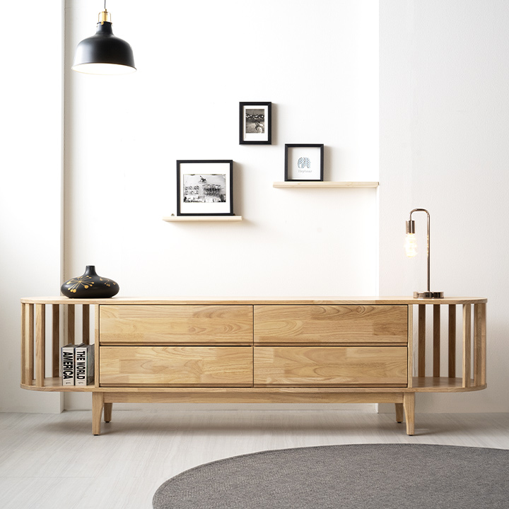 템플원목2단거실장2000