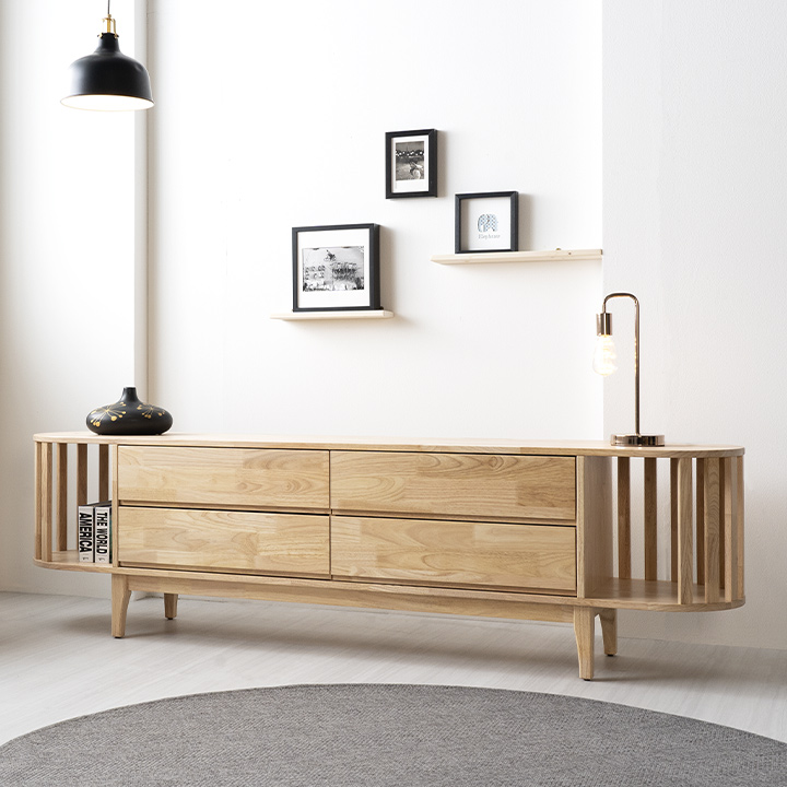 템플원목2단거실장2000