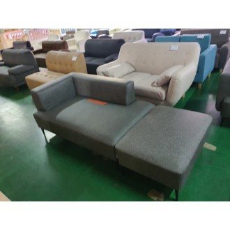 [B등급] 211027-1 퍼즐우형2인소파_스툴(대)_패브릭룩방수가죽_그레이