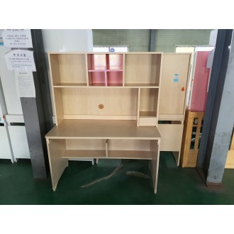 [B등급] 211027-4 레이전면책상_책꽂이_1200_핑크_서랍X